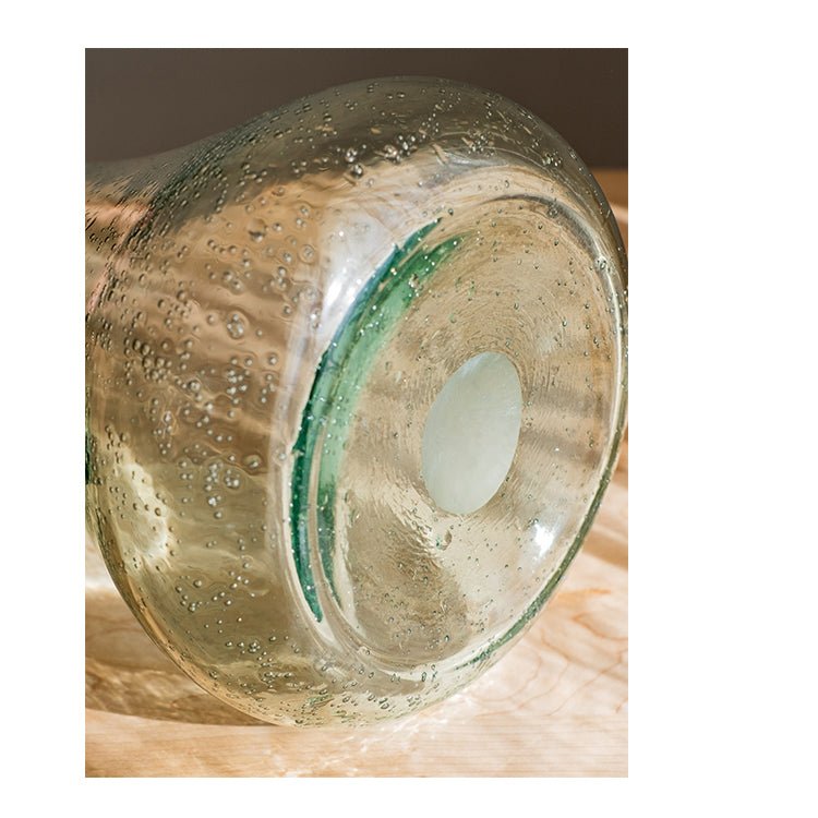 Small Openning Bubble Glass Kettle Vase 13" Tall - Cheeky Garden