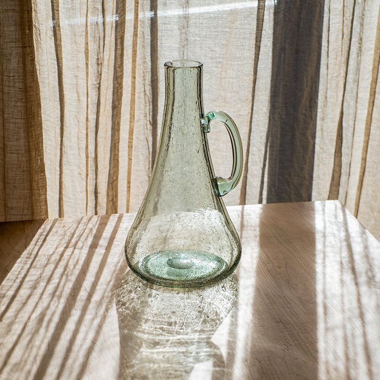 Small Openning Bubble Glass Kettle Vase 13" Tall - Cheeky Garden