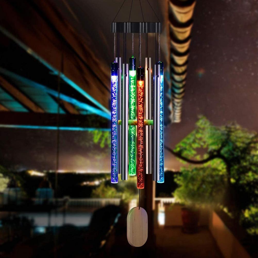 Solar Wind Chimes Changing Color LED Solar Outside Wind Chime Auto-sensing Solar Powered Memorial Wind Chimes with Light IP55 Waterproof Hanging Solar Light For Home Garden Decor Housewarming Gift For Garden Patio Home Decor - Cheeky Garden