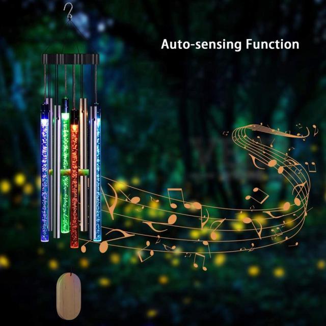Solar Wind Chimes Changing Color LED Solar Outside Wind Chime Auto-sensing Solar Powered Memorial Wind Chimes with Light IP55 Waterproof Hanging Solar Light For Home Garden Decor Housewarming Gift For Garden Patio Home Decor - Cheeky Garden