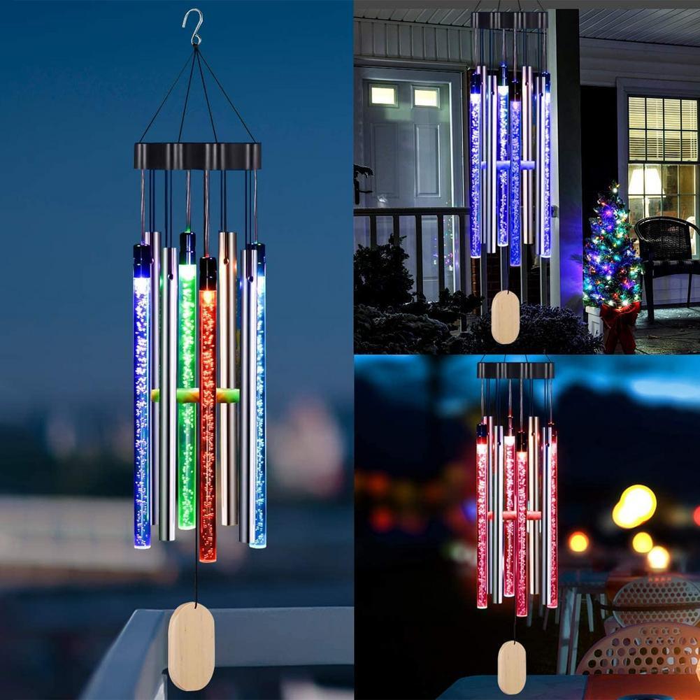 Solar Wind Chimes Changing Color LED Solar Outside Wind Chime Auto-sensing Solar Powered Memorial Wind Chimes with Light IP55 Waterproof Hanging Solar Light For Home Garden Decor Housewarming Gift For Garden Patio Home Decor - Cheeky Garden
