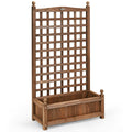 Solid Free Standing Wood Planter Box with Trellis for Garden - Cheeky Garden