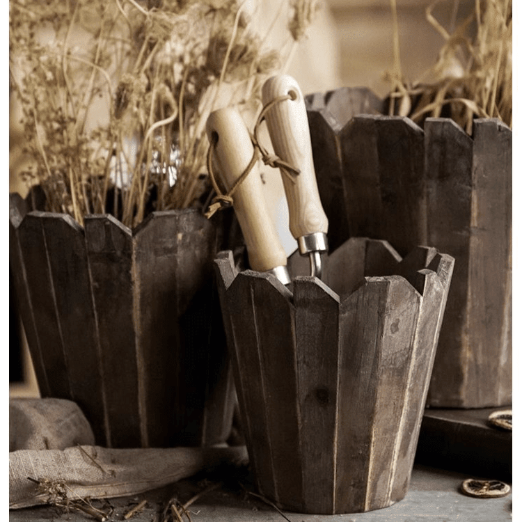 Spliced Solid Wood Planter Round - Cheeky Garden