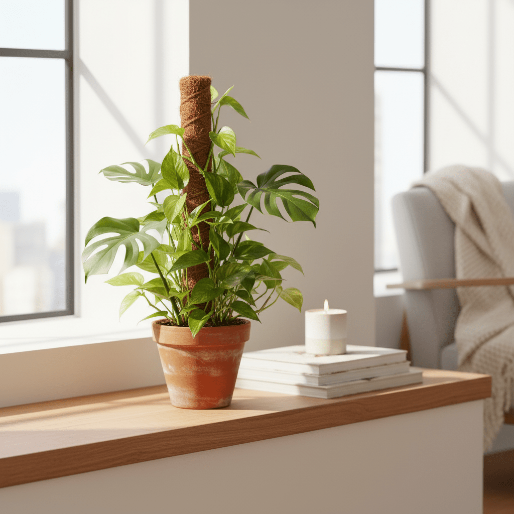 Stackable Coco Moss Pole – 18" Plant Support - Cheeky Garden