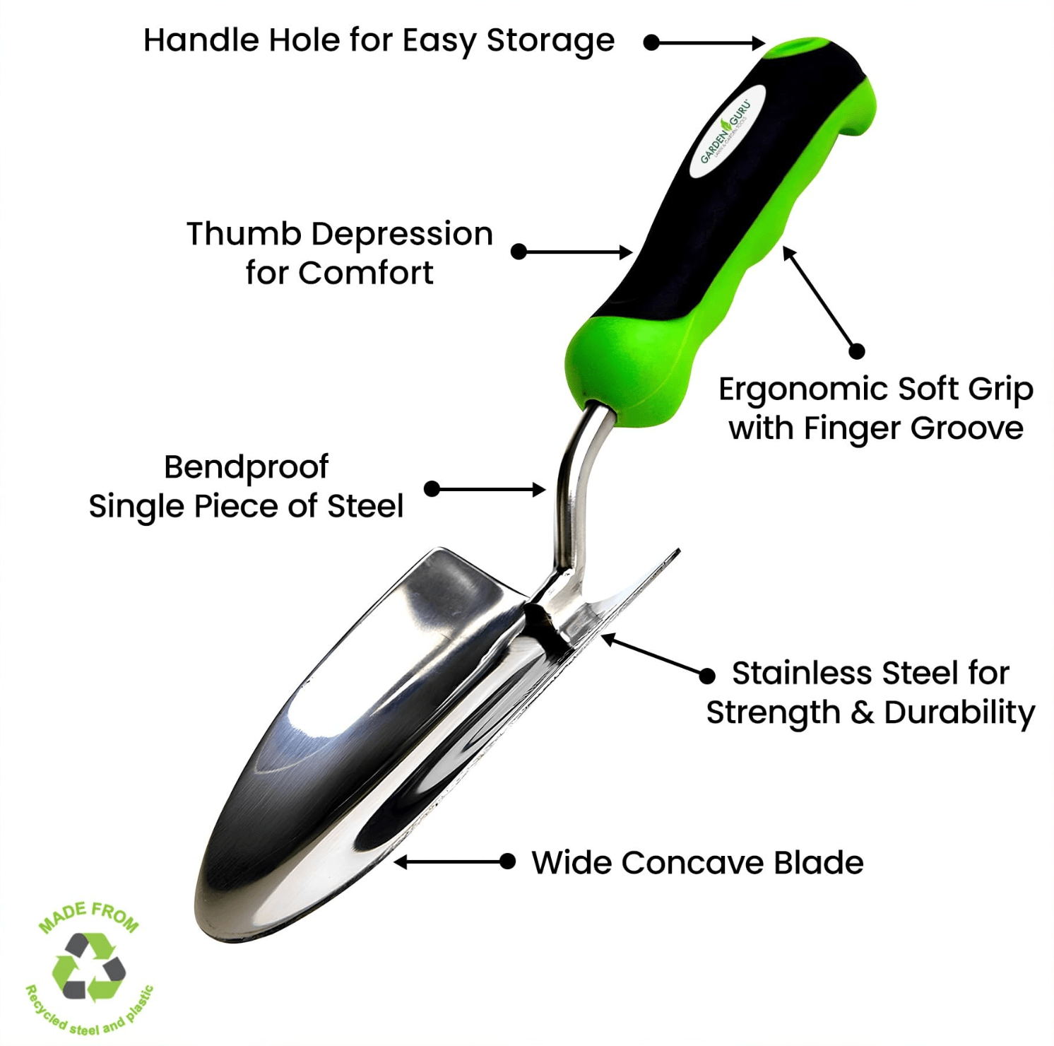 Stainless Steel 3pc Gardening Tool Set (Includes Trowel Transplanter Cultivator) - Cheeky Garden