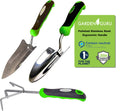 Stainless Steel 3pc Gardening Tool Set (Includes Trowel Transplanter Cultivator) - Cheeky Garden
