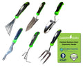 Stainless Steel 6pc Gardening Tool Set (Includes Trowel Transplanter Rake Weeder Cultivator Fork) - Cheeky Garden