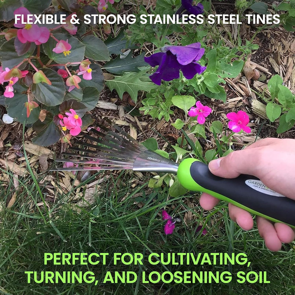 Stainless Steel Garden Hand Rake Tool - Cheeky Garden