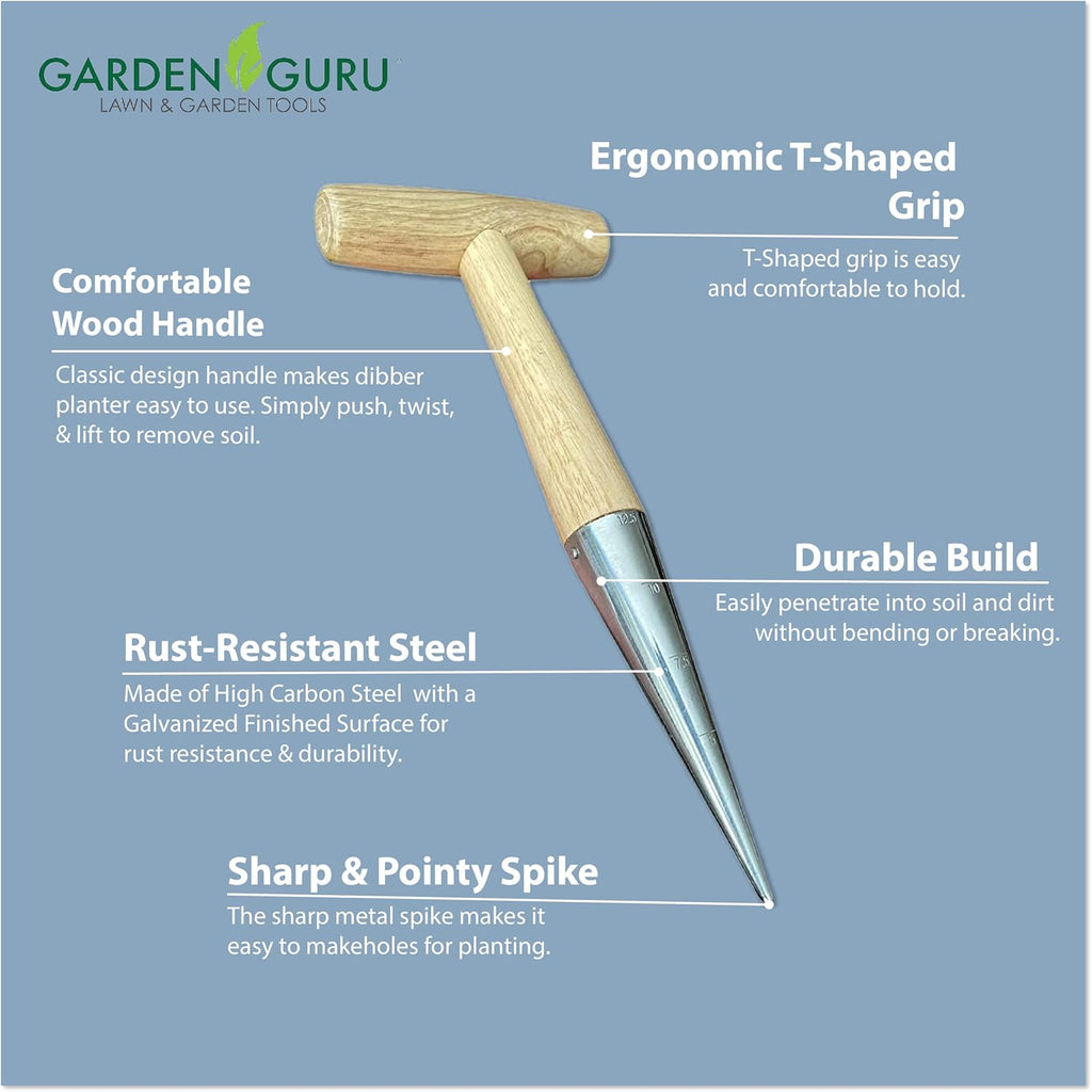 Steel Garden Dibber Planting Tool - Cheeky Garden