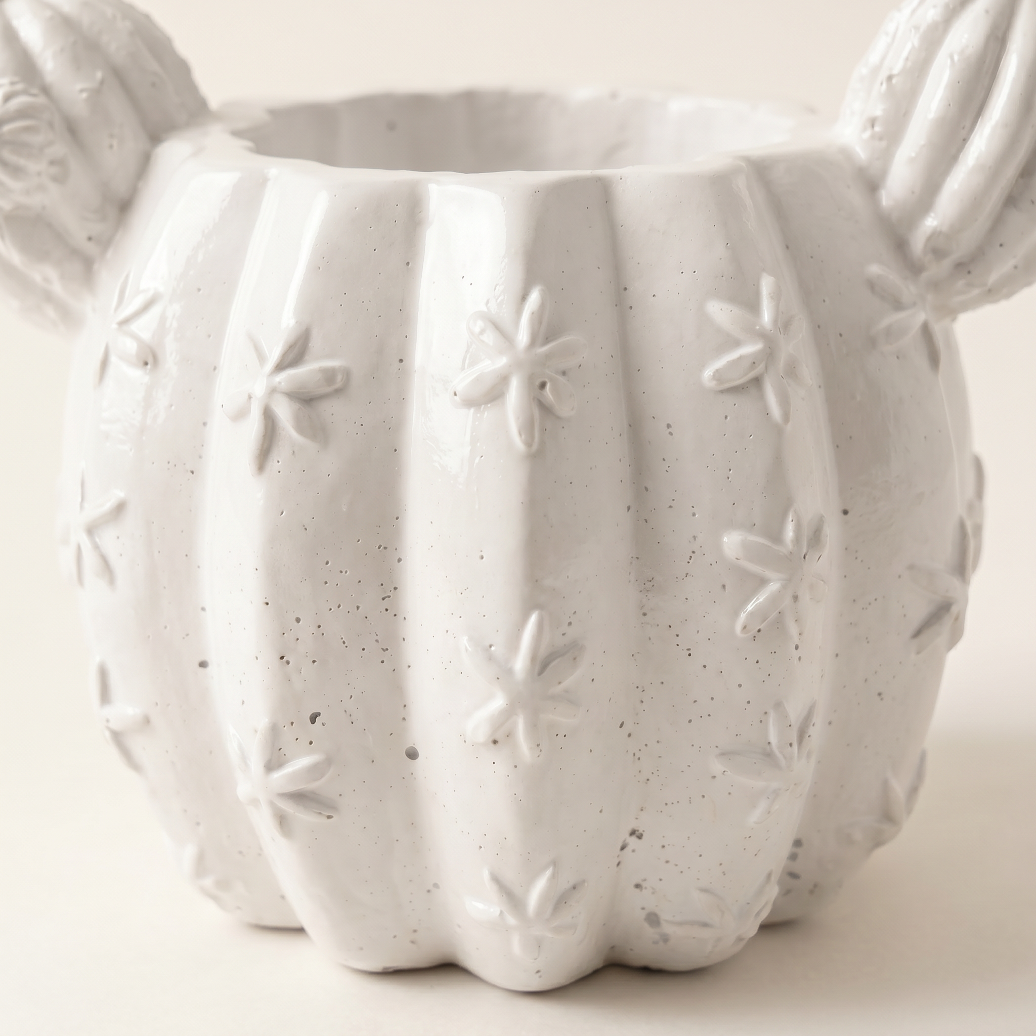Barrel Cactus Planter – Gypsum White 3.5"
