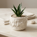 Mustang Horse Relief Planter – Gypsum White 3"