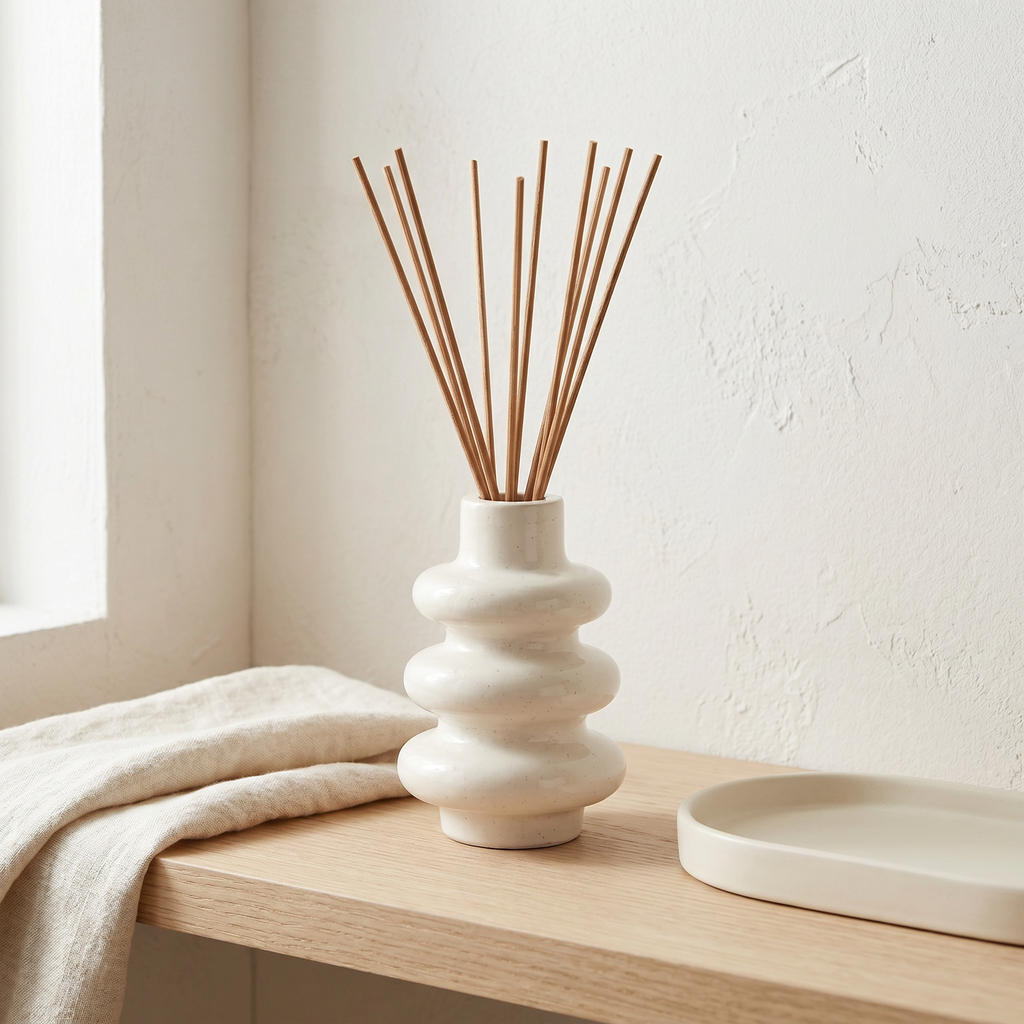 Stacked Bubble 3-Tier Gypsum Vase – Gypsum White 5"