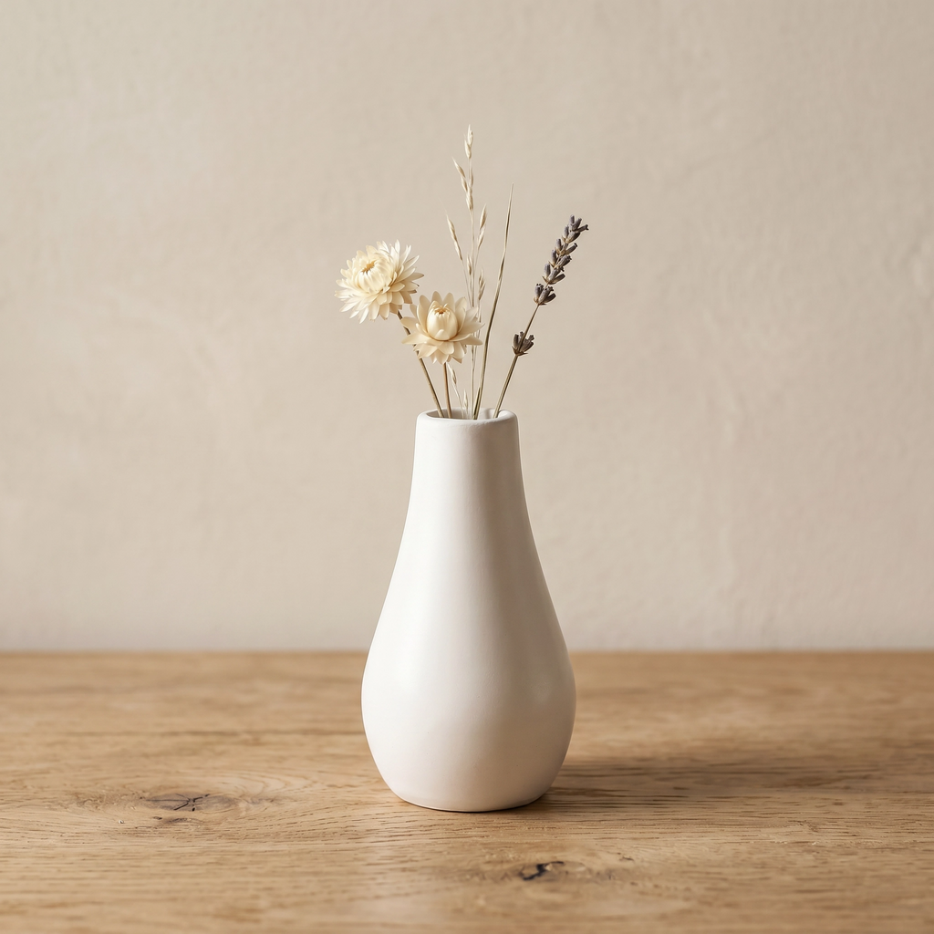 Classic Milk Bottle Vase – Gypsum White 5"