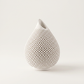 Teardrop Honeycomb Vase – Gypsum White 5"