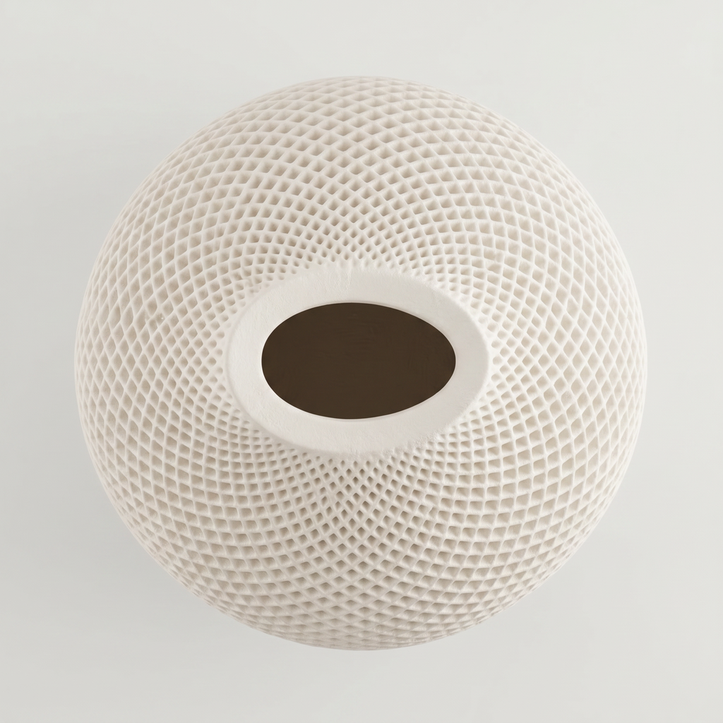 Teardrop Honeycomb Vase – Gypsum White 5"