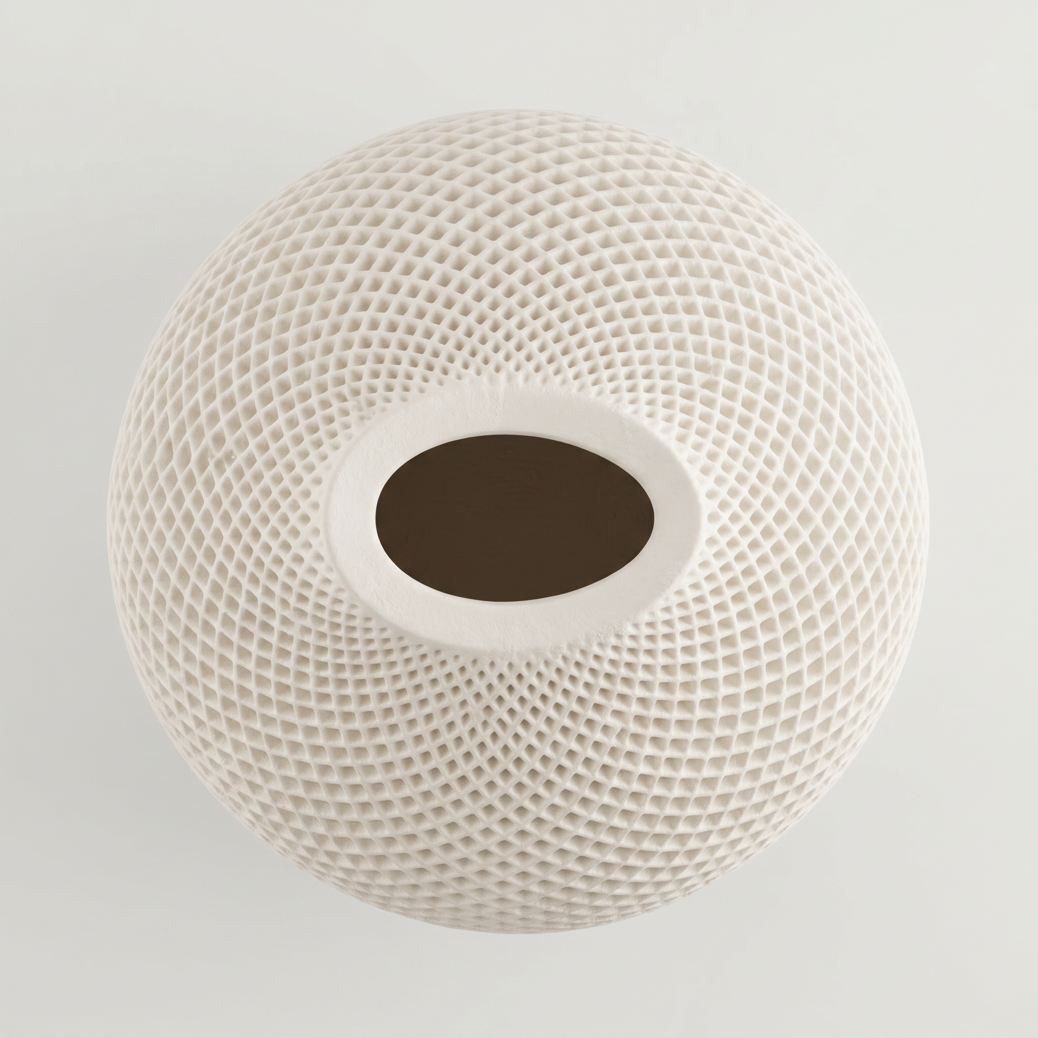 Teardrop Honeycomb Vase – Gypsum White 5"