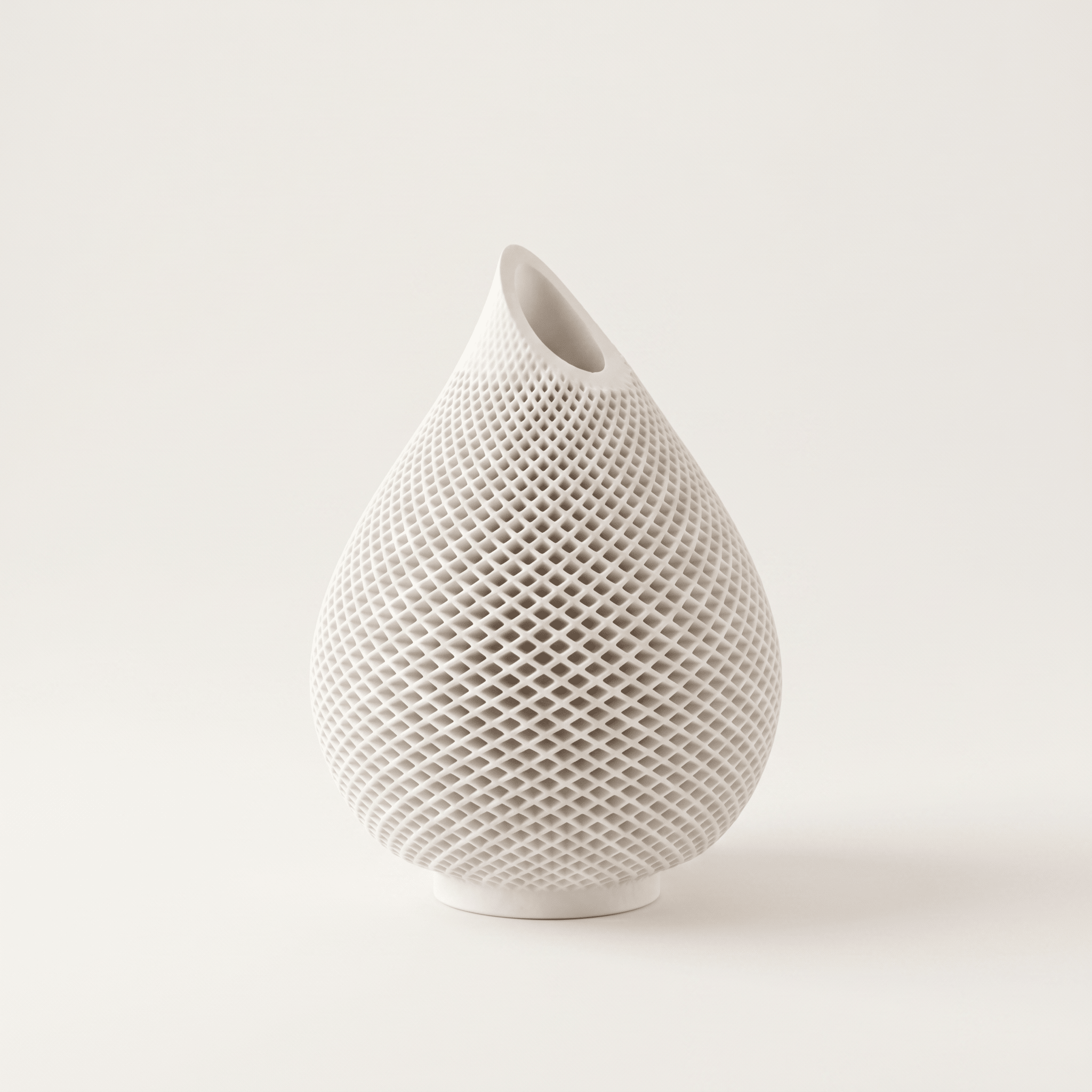 Teardrop Honeycomb Vase – Gypsum White 5" - Cheeky Garden
