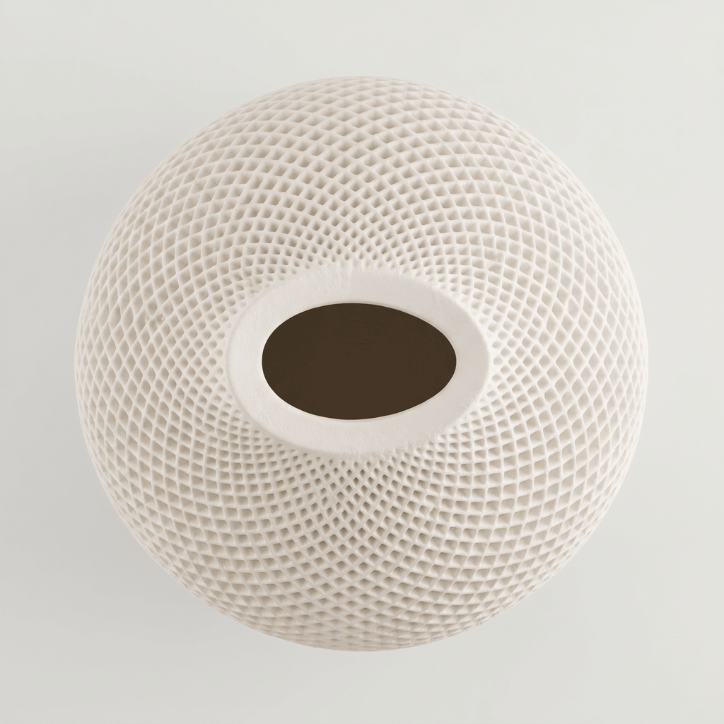 Teardrop Honeycomb Vase – Gypsum White 5" - Cheeky Garden