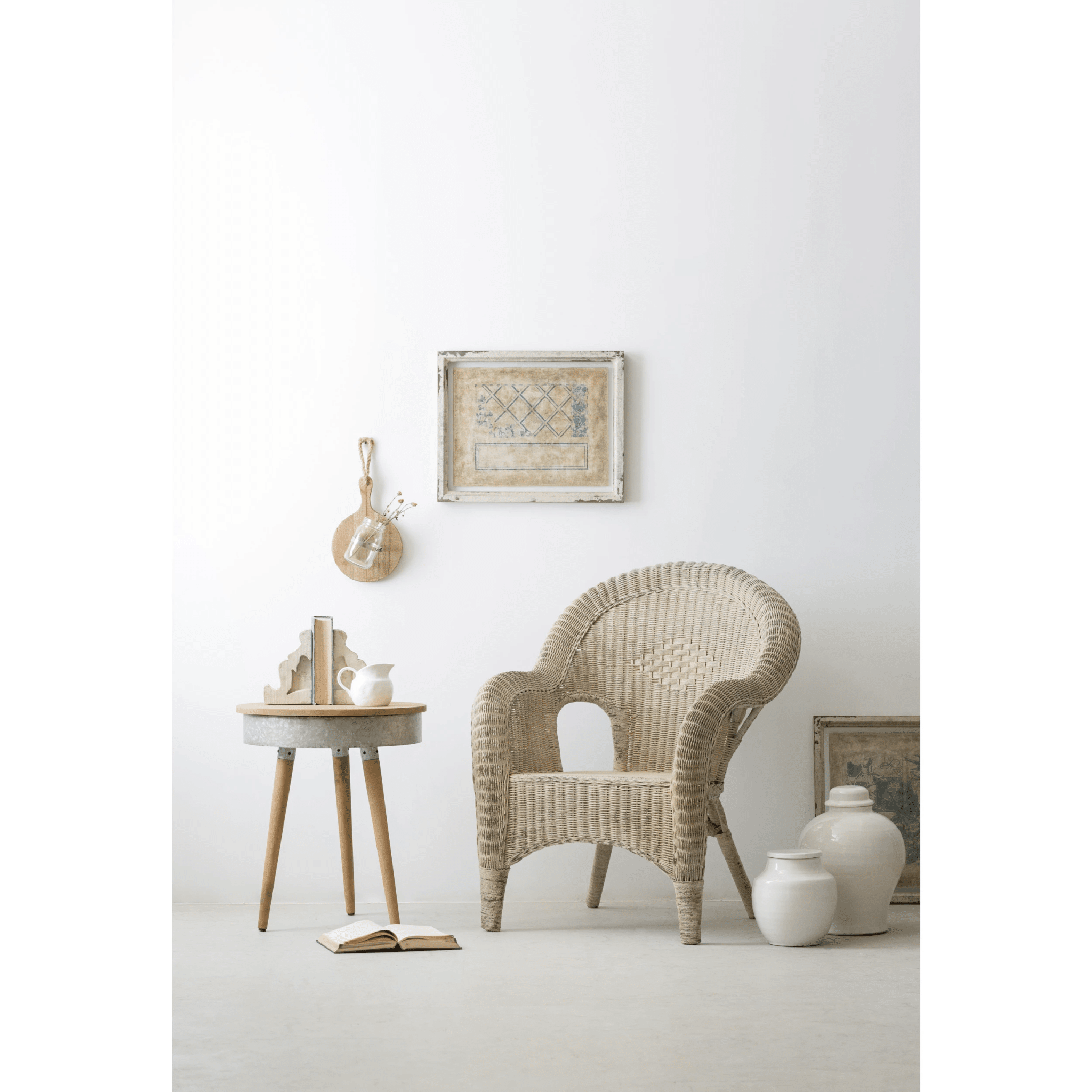 Terracotta Cachepot Jar in White Glaze, Tall - Cheeky Garden