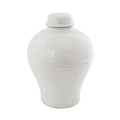 Terracotta Cachepot Jar in White Glaze, Tall - Cheeky Garden