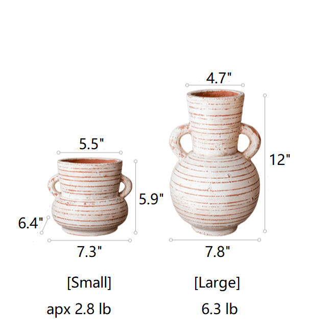 Terracotta Planter Vase with Handles - Cheeky Garden