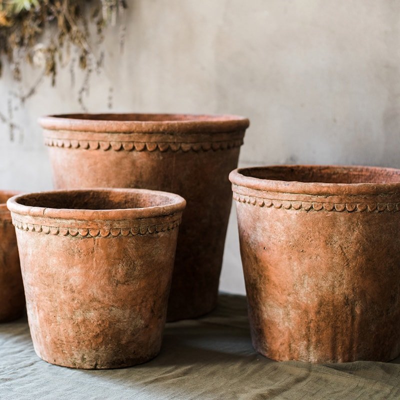 Terracotta Red Concrete Planter Pot - Cheeky Garden