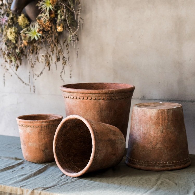 Terracotta Red Concrete Planter Pot - Cheeky Garden