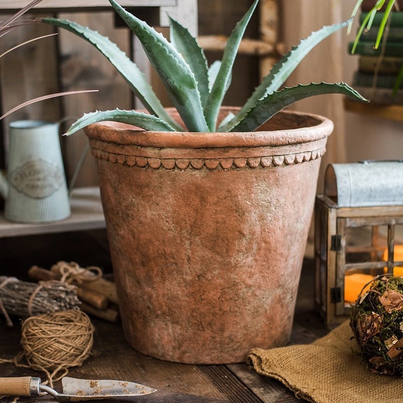 Terracotta Red Concrete Planter Pot - Cheeky Garden