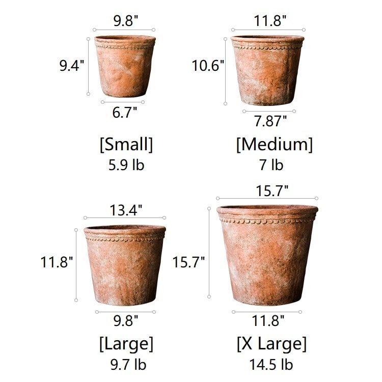 Terracotta Red Concrete Planter Pot - Cheeky Garden