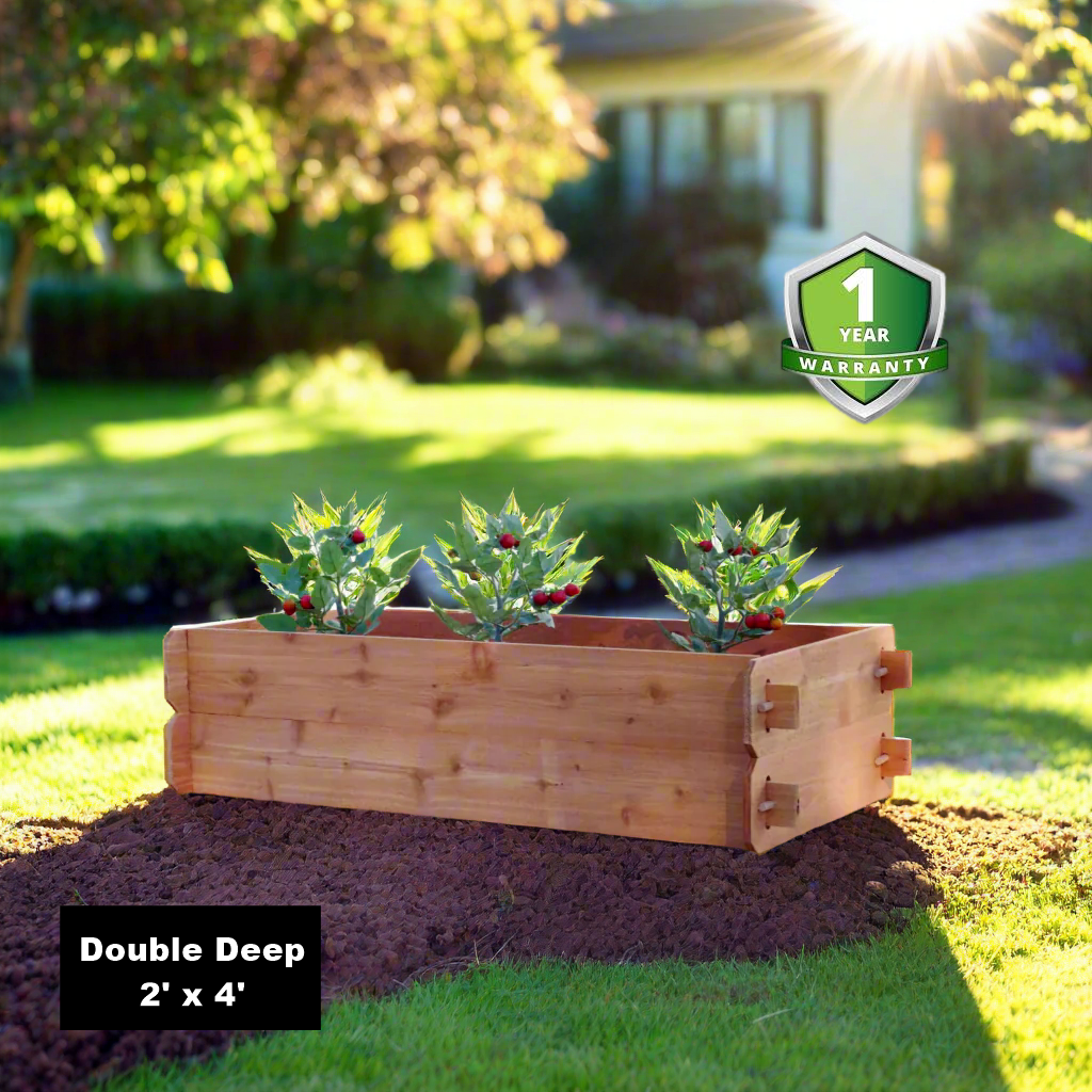 Timberlane Gardens Double Deep Cedar Raised Bed Kit – Two 2×4 - Cheeky Garden