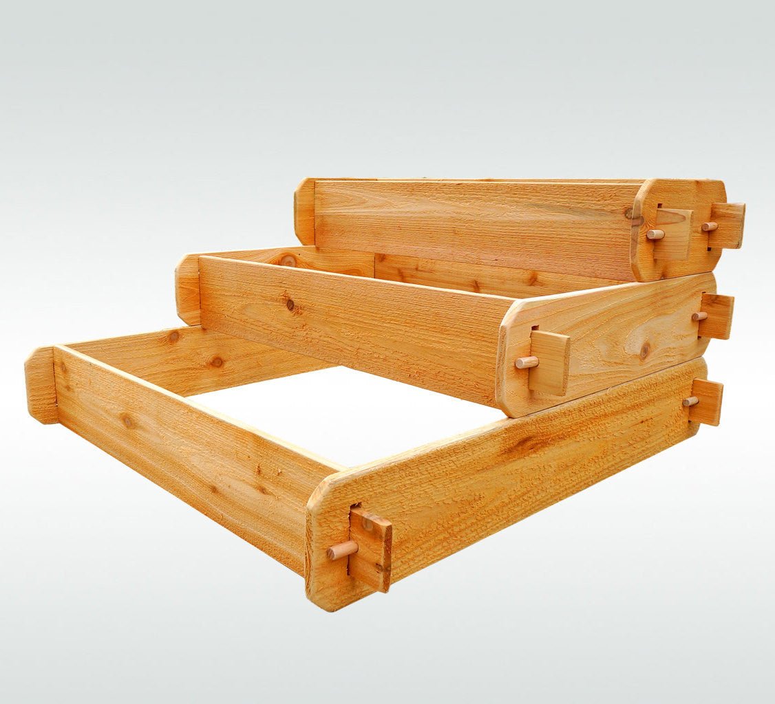 Timberlane Gardens Raised Garden Bed Kit 3 Tiered (1x3 2x3 3x3) Select Cedar Elevated Planter - Cheeky Garden