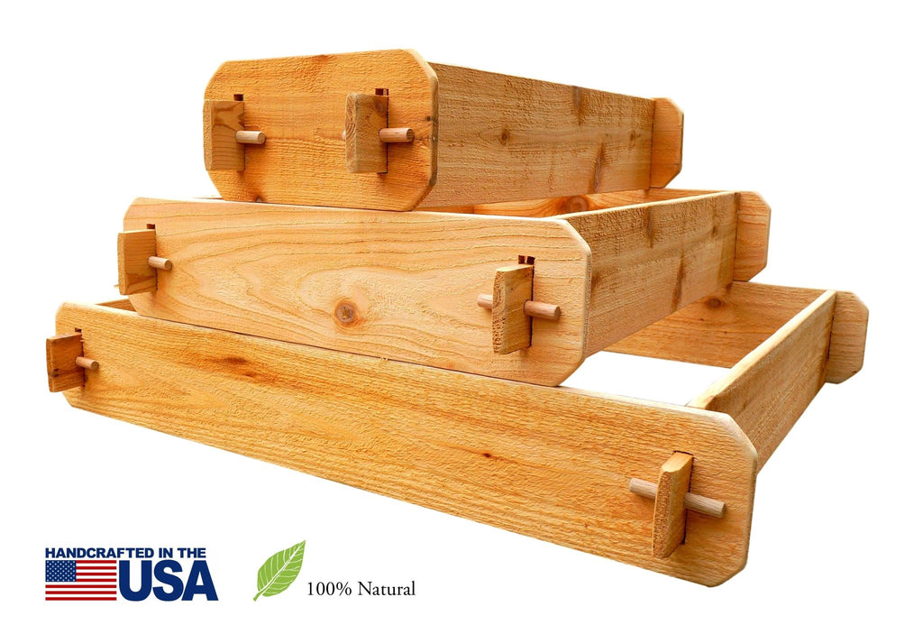 Timberlane Gardens Raised Garden Bed Kit 3 Tiered Pyramid (1x3 2x3 3x3) Select Cedar Elevated Planter - Cheeky Garden
