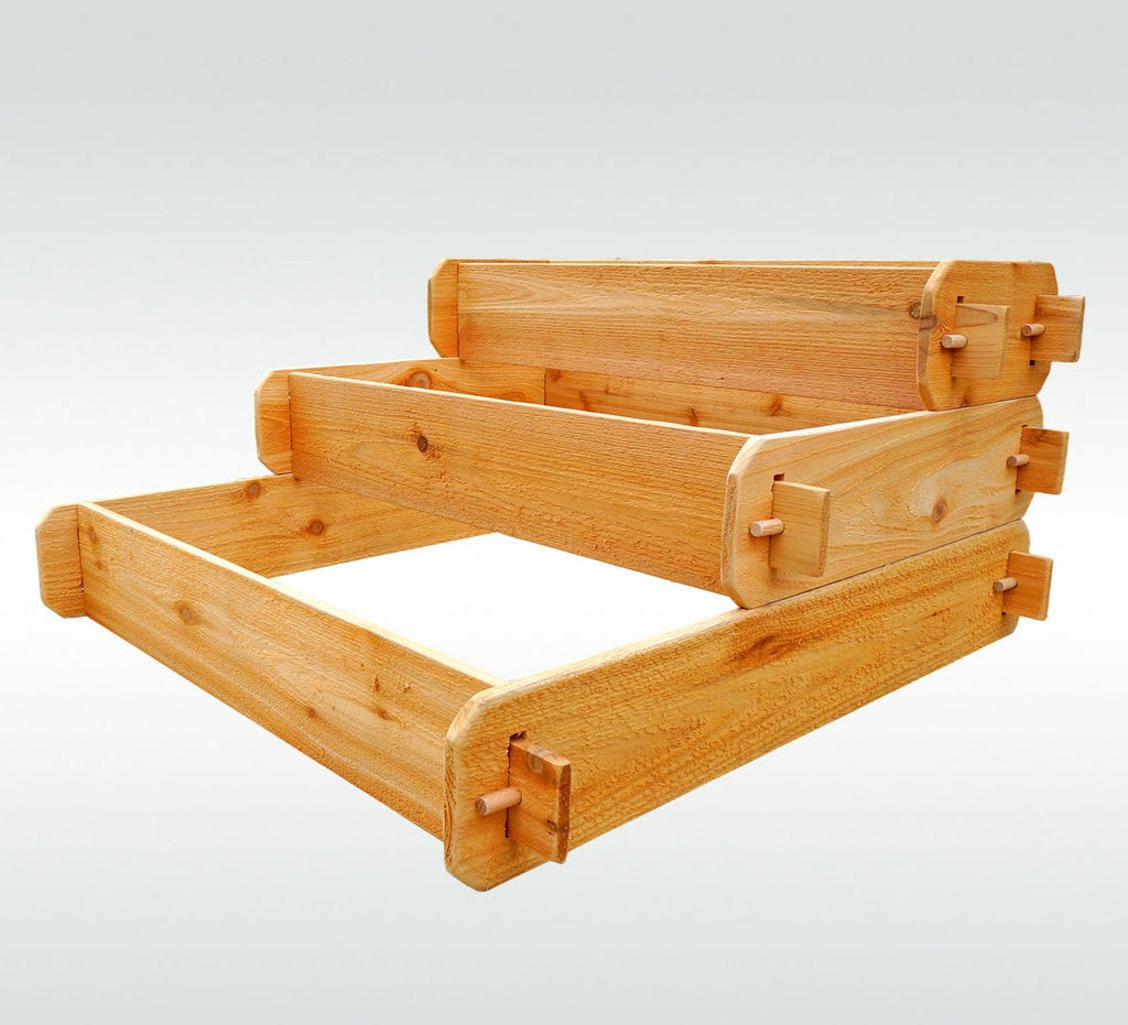 Timberlane Gardens Raised Garden Bed Kit 3 Tiered Pyramid (1x3 2x3 3x3) Select Cedar Elevated Planter - Cheeky Garden
