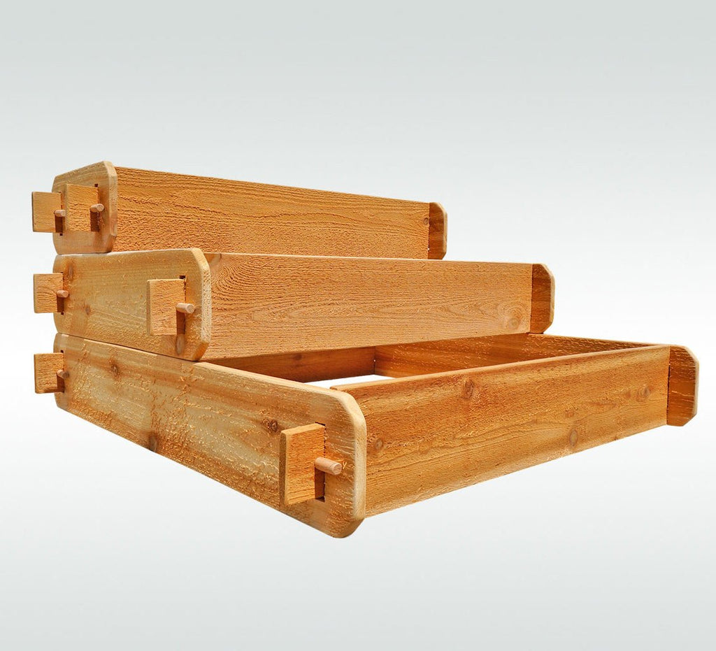 Timberlane Gardens Raised Garden Bed Kit 3 Tiered Pyramid (1x3 2x3 3x3) Select Cedar Elevated Planter - Cheeky Garden