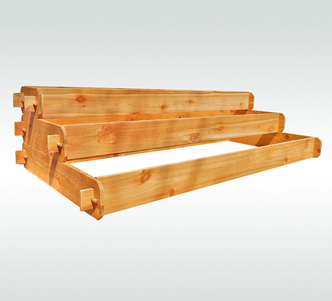 Timberlane Gardens Raised Garden Bed Kit Large 3 Tiered (1x6 2x6 3x6) Select Cedar Elevated Planter - Cheeky Garden