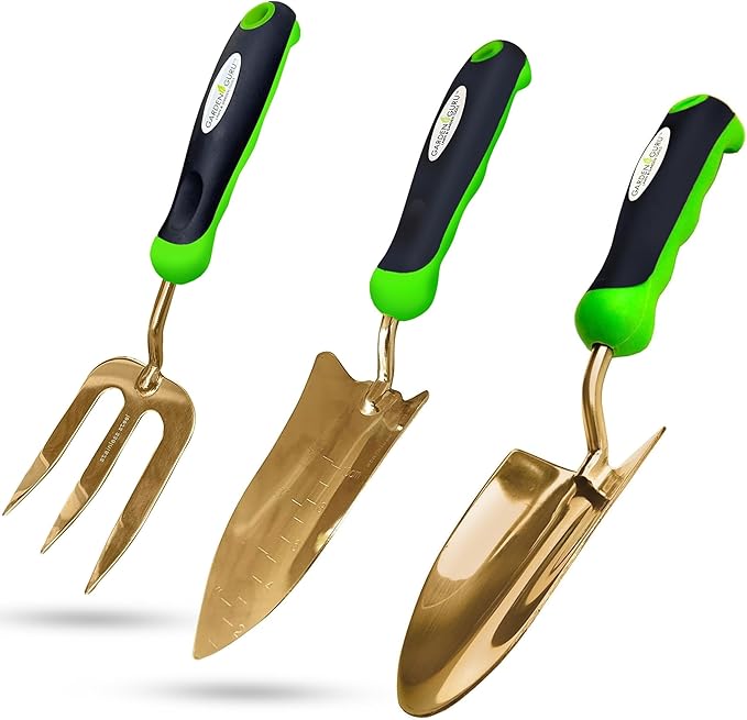 Titanium Garden Tool Set - Includes Hand Trowel Transplanter Cultivator - Cheeky Garden