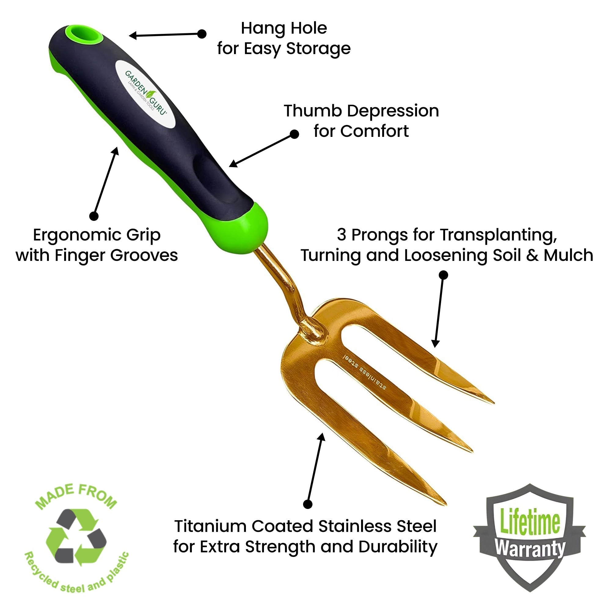 Titanium Hand Weeder Fork Tool - Cheeky Garden