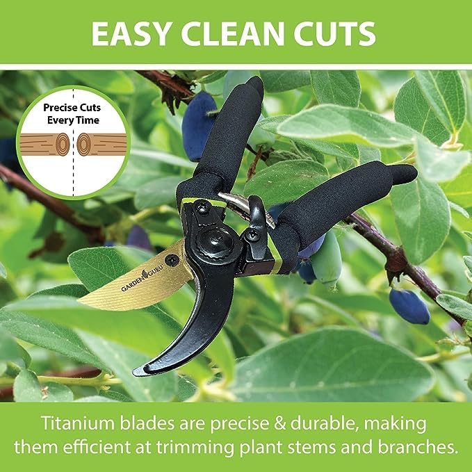 Titanium Soft Grip Garden Pruning Shears Clippers - Cheeky Garden