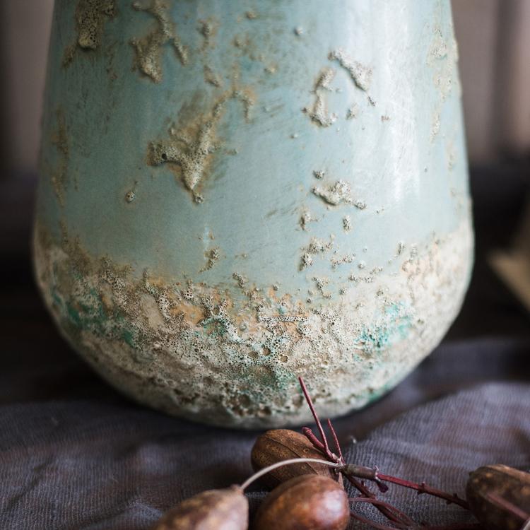 Turquoise Ceramic Vase - Cheeky Garden