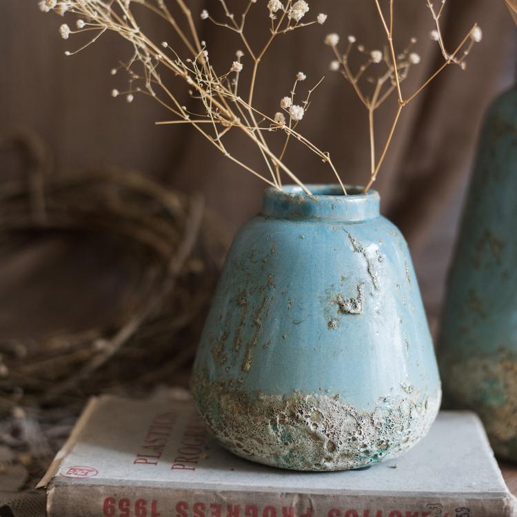 Turquoise Ceramic Vase - Cheeky Garden