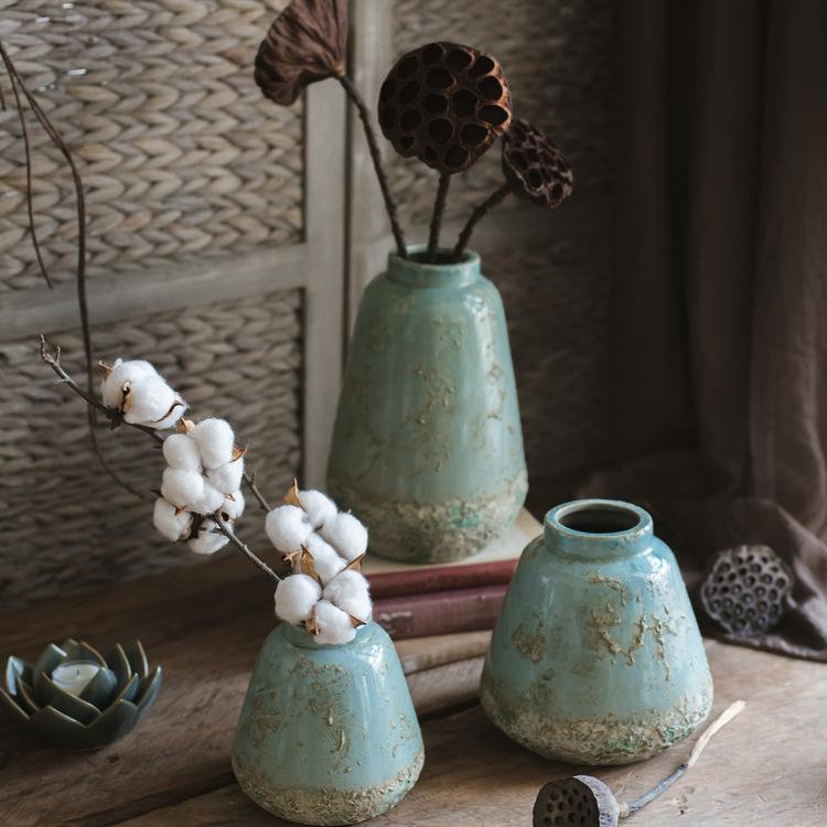Turquoise Ceramic Vase - Cheeky Garden