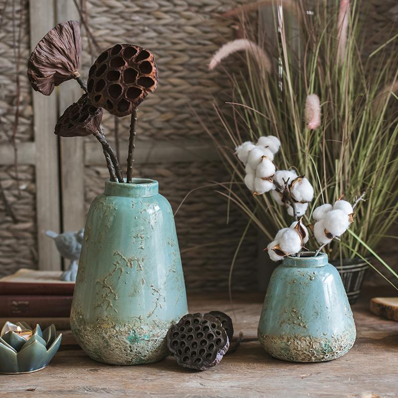 Turquoise Ceramic Vase - Cheeky Garden