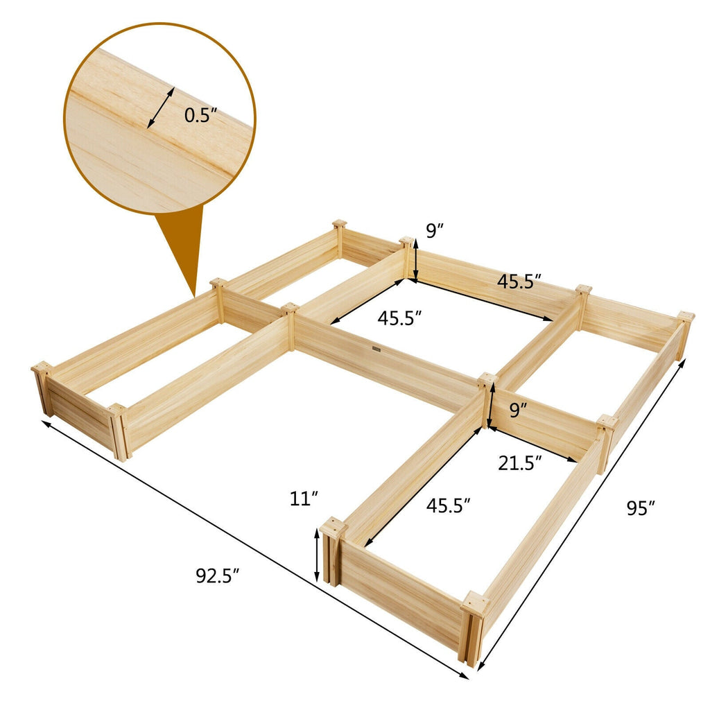 U-Shaped Wooden Garden Raised Bed for Backyard and Patio - Cheeky Garden