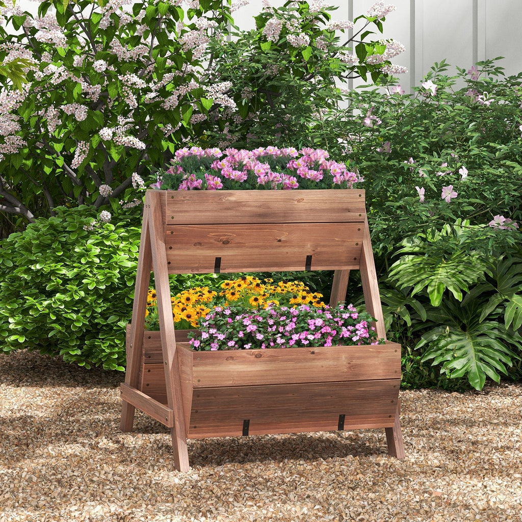Vertical Raised Garden bed with 3 Wooden Planter Boxes - Cheeky Garden