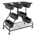 Vertical Raised Garden Bed with 7 Planter Boxes and Storage Baskets-Black - Cheeky Garden