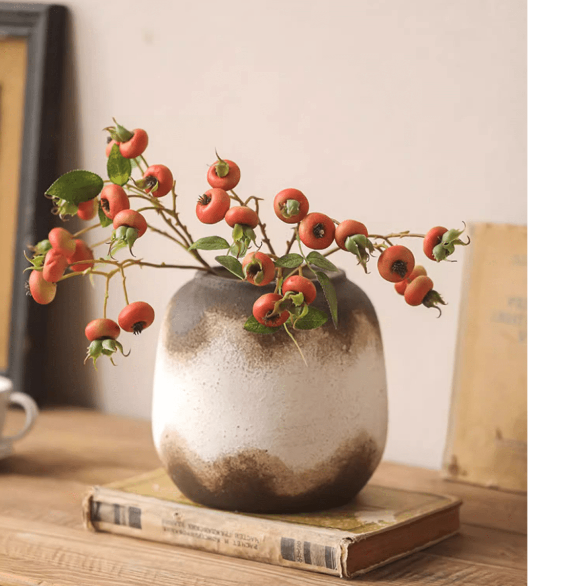 Watertight Brown Imprint Ceramic Vase - Cheeky Garden