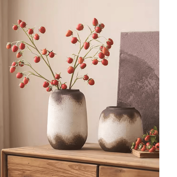 Watertight Brown Imprint Ceramic Vase - Cheeky Garden