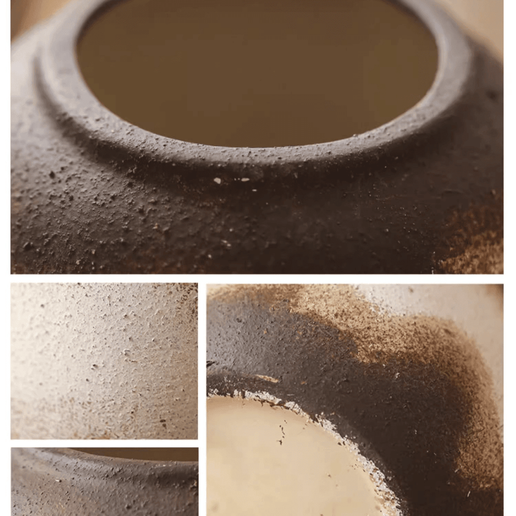Watertight Brown Imprint Ceramic Vase - Cheeky Garden