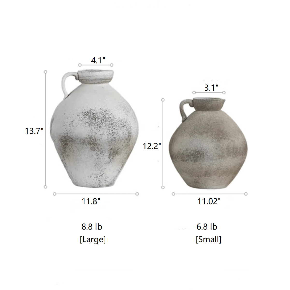 Watertight One Handle Pottery Vase - Cheeky Garden