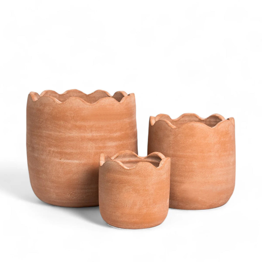 Wavy Planter – Small Handmade Terracotta - Cheeky Garden